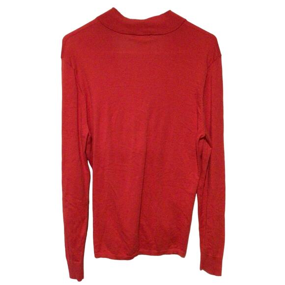 Halogen Women’s Red Knit V-Neck Pullover Long Sleeve Sweater Size XL - Picture 3 of 3
